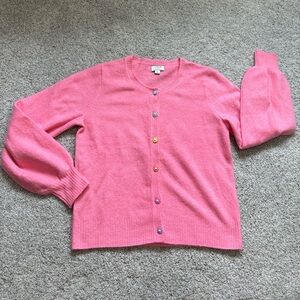 J Crew Extra Soft Cardigan Sweater Pink acrylic wool small